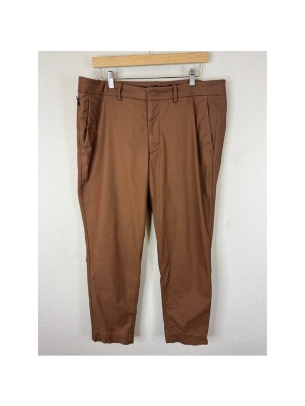 Kit and Ace Navigator Slim Tapered Pants Brown Mens 36X28 Organic Cotton Stretch